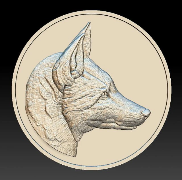 fox head coin - relief - 2020 3D Print Model .c4d .max .obj .3ds .fbx .stl .blend