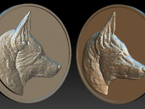 fox head coin - relief - 2020 3D Print Model