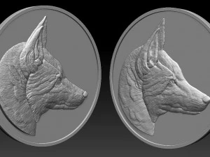 fox head coin - relief - 2020 3D Print Model