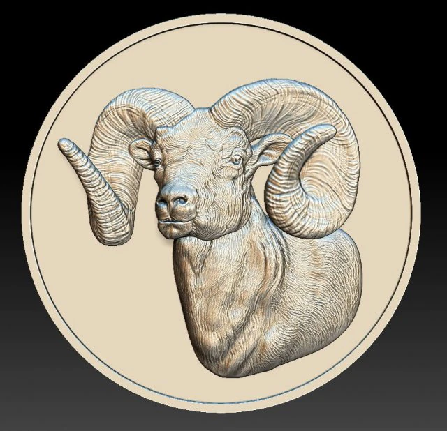 ram coin - relief - 2020 3D Print Model .c4d .max .obj .3ds .fbx .stl .blend 