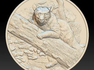 bear in the forest coin -relief -2020 3D Print Model