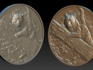 bear in the forest coin -relief -2020 3D Baskı Modeli
