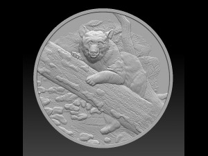 bear in the forest coin -relief -2020 3D Baskı Modeli