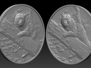 bear in the forest coin -relief -2020 3D Baskı Modeli