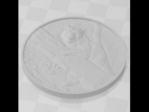 bear in the forest coin -relief -2020 3D Baskı Modeli