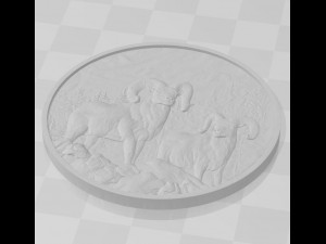 rams in the mountains coin - relief - 2020 3Dプリントモデル