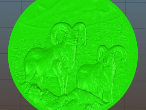 rams in the mountains coin - relief - 2020 3Dプリントモデル