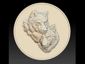 wolves coin - relief - 2020 3D Print Model