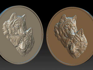 wolves coin - relief - 2020 3D Print Model