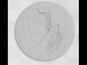 wolves coin - relief - 2020 3D Print Model