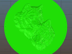 wolves coin - relief - 2020 3D Print Model