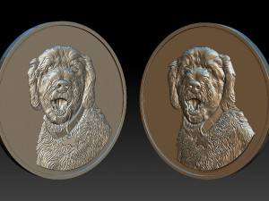 dog head coin - relief - 2020 3D Print Model