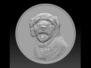 dog head coin - relief - 2020 3D Print Model