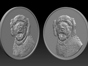 dog head coin - relief - 2020 3D Print Model