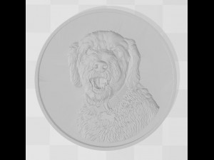 dog head coin - relief - 2020 3D Print Model