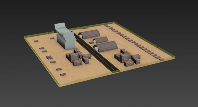 military base 3D Model .c4d .max .obj .3ds .fbx .stl .blend 