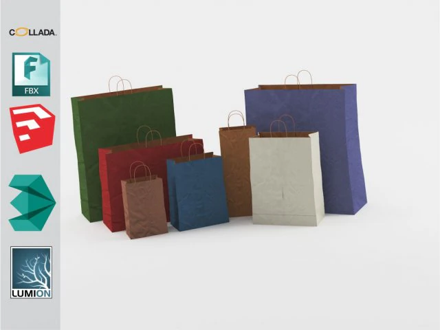 paper bags gral1 3D Model .c4d .max .obj .3ds .fbx .stl .blend 