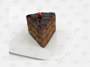 slice of chocolate cake free 3D Model