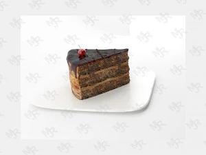 slice of chocolate cake free 3D Model