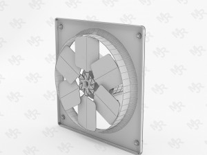industrial wall fan 1 3D Model