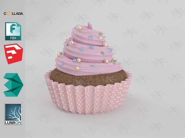 cupcake1 3D 모델 .c4d .max .obj .3ds .fbx .stl .blend 