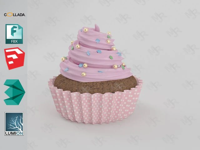 Cupcake1 3D Modell .c4d .max .obj .3ds .fbx .stl .blend 