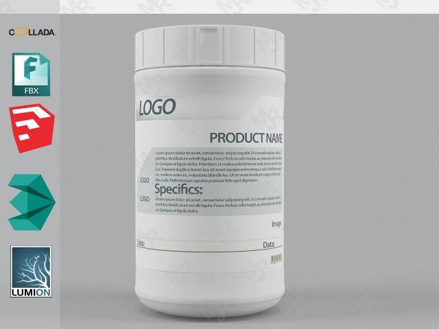 bottle with label 3d model 3D Model .c4d .max .obj .3ds .fbx .stl .blend 
