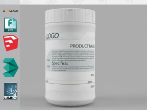 bottle with label 3d model 3D Model
