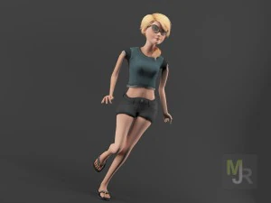 female toon motion pack 3D Model