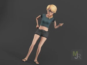 female toon motion pack 3D Model