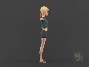 female toon motion pack 3D Model