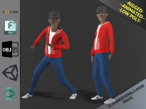 cartoon boy motion pack 2 3D Model