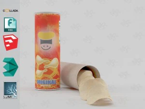 batatas fritas Modelo 3D