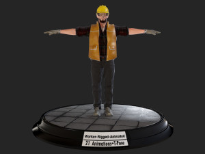 worker1 animations pack 3D Model