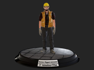 worker1 animations pack 3D Model