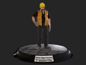 worker1 animations pack 3D Model