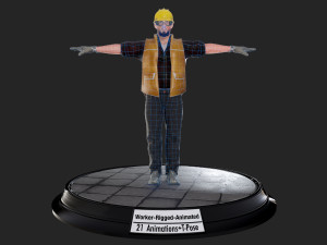 worker1 animations pack 3D Model