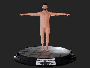worker1 animations pack 3D Model