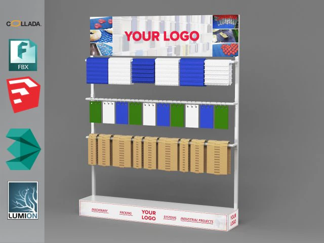 display stand conveyor belt 3D Model .c4d .max .obj .3ds .fbx .stl .blend