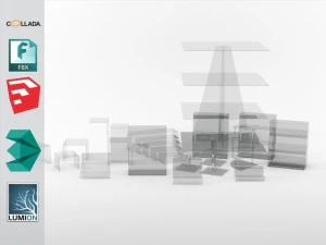 pack de pr&eacute;sentoir Modèle 3D