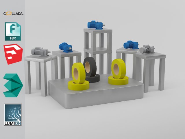 exhibition stands 3D Model .c4d .max .obj .3ds .fbx .stl .blend 
