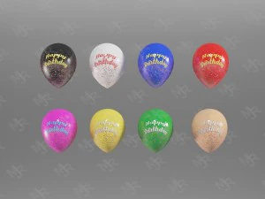 balloons pack textured 3D Model