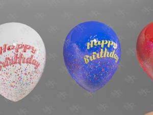 balloons pack textured 3D Model