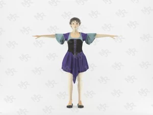 Elf woman animated pack 3D Model