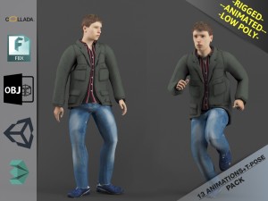 Young man1 animation pack 3D मॉडल