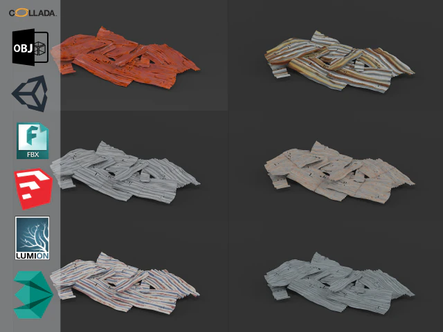 corrugated metal pack 3D Model .c4d .max .obj .3ds .fbx .stl .blend 
