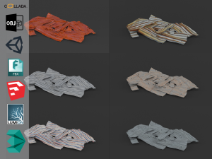 corrugated metal pack 3D Model
