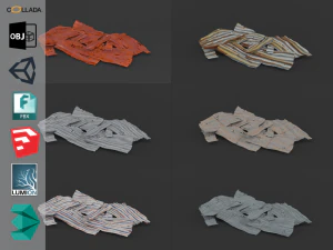 corrugated metal pack 3D Model