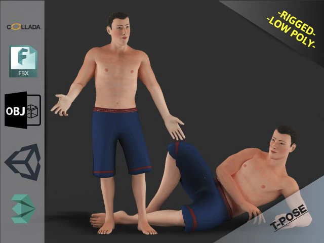 biały człowiek Model 3D .c4d .max .obj .3ds .fbx .stl .blend