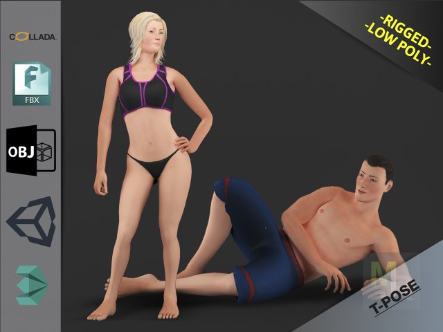 white people pack Modèle 3D .c4d .max .obj .3ds .fbx .stl .blend